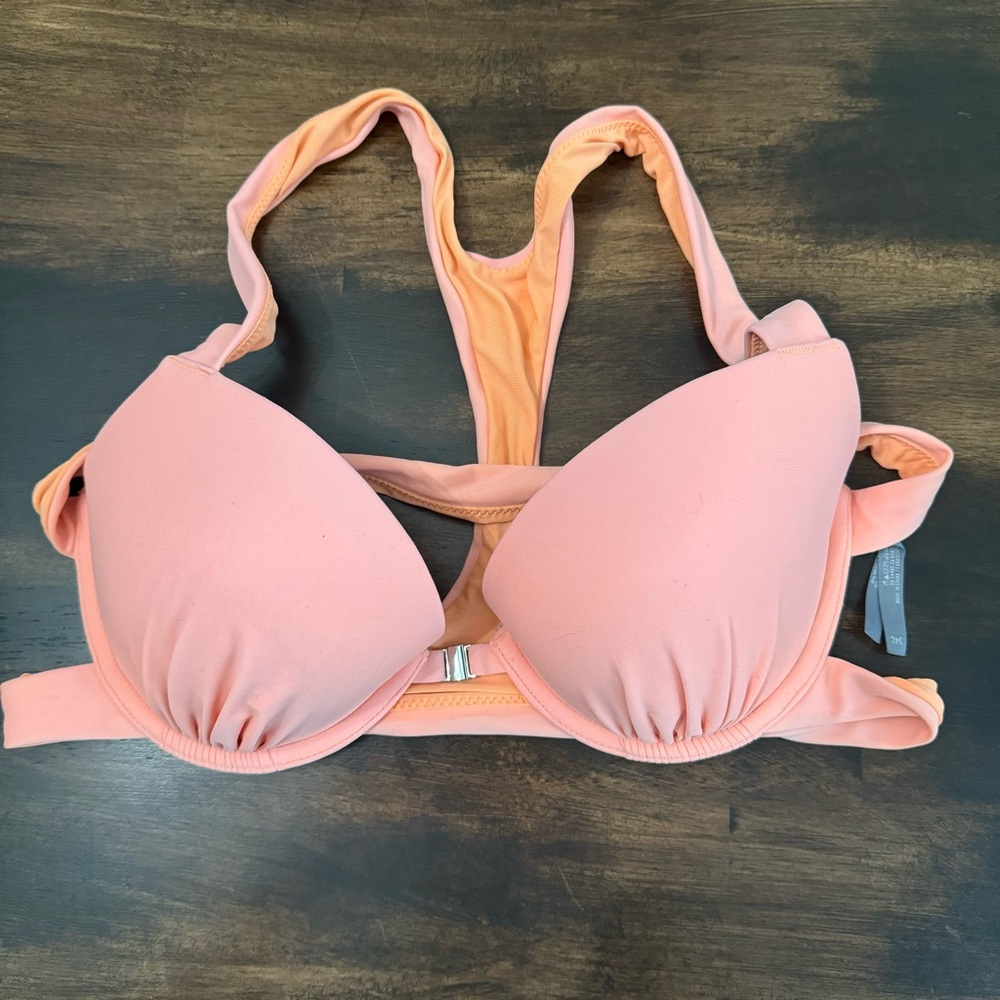 Aerie push-up underwire peach bikini top size 34C